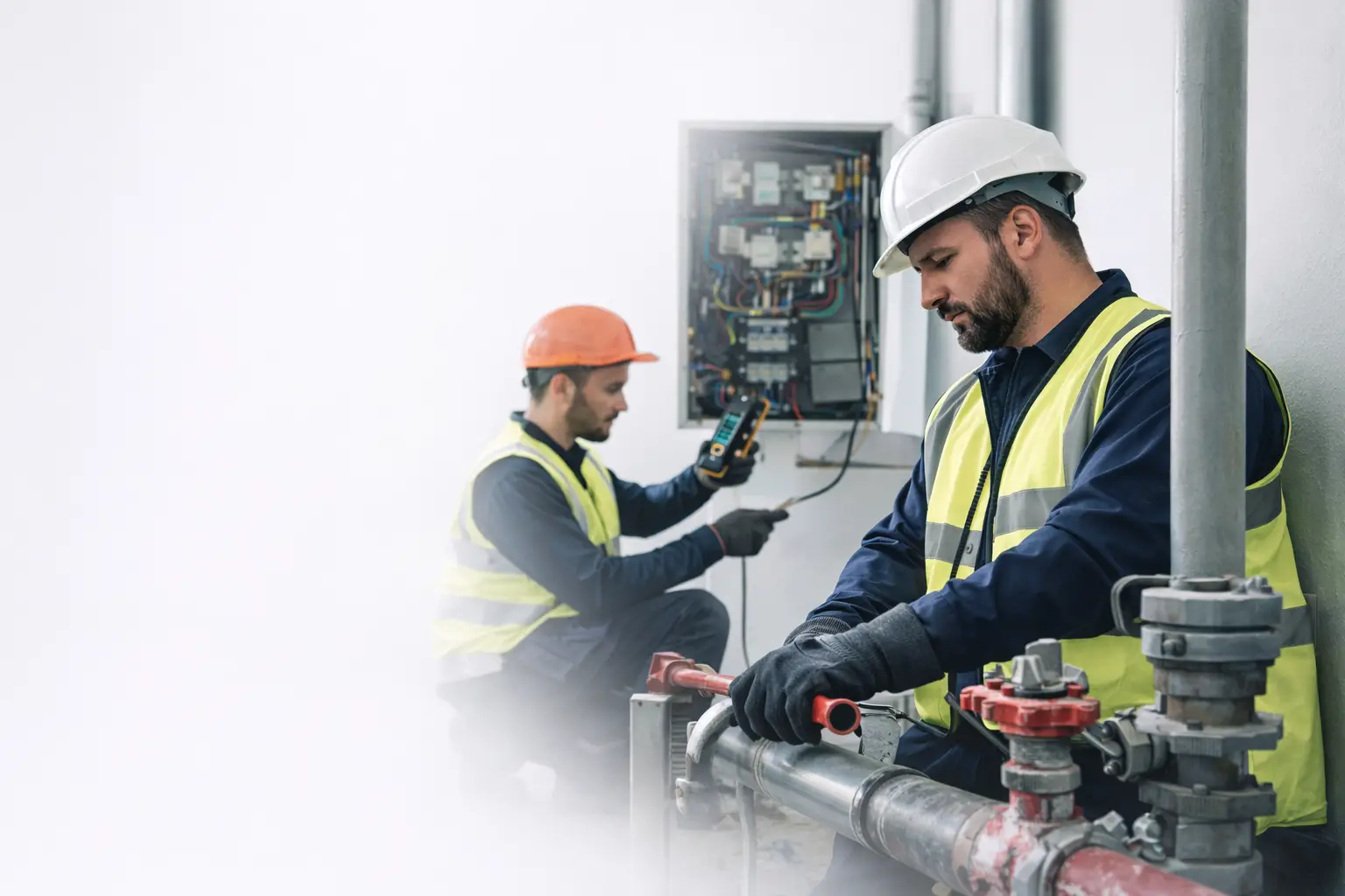 industrial workers in action